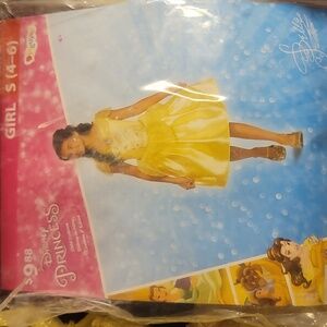 Disney Princess Belle Costume for Kids - Golden Yellow w/ Gold Tiara Crown